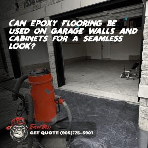 Can epoxy flooring be used on garage walls and cabinets for a seamless look?