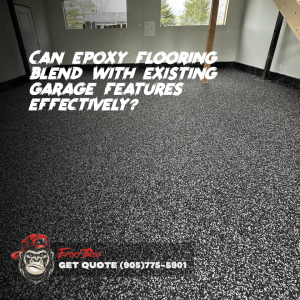 Can epoxy flooring integrate with existing garage features for a functional solution?