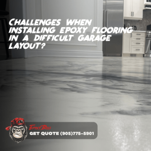 Challenges when installing epoxy flooring in a difficult garage layout?