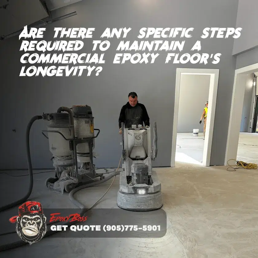 Are there any specific preparation or maintenance steps that need to be followed to ensure the longevity of a commercial epoxy floor?